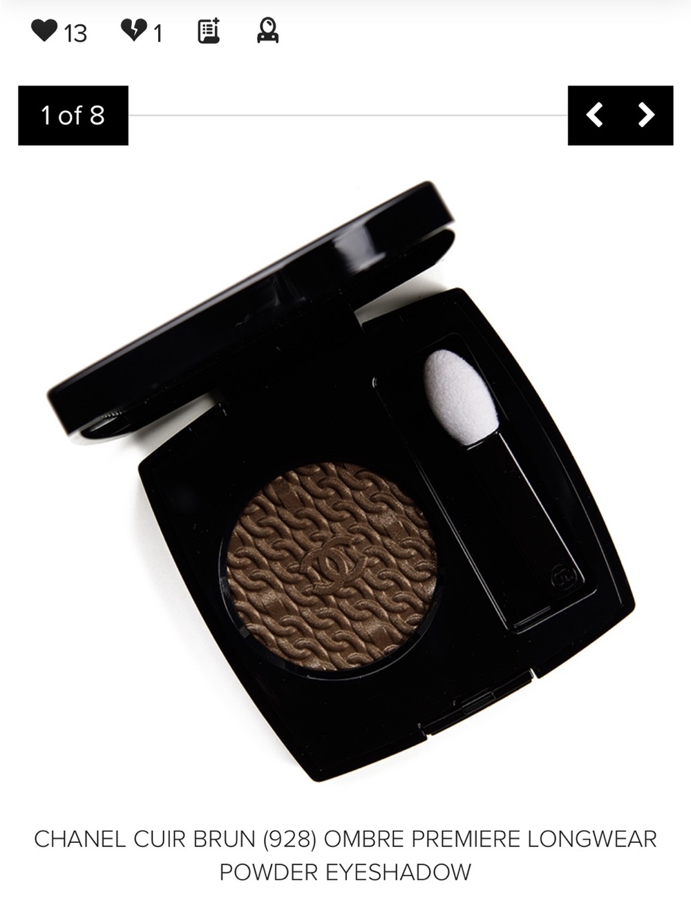 CHANEL Cuir Brun LIMITED EDITION 928 Brown Metallic Powder Eyeshadow Rare!